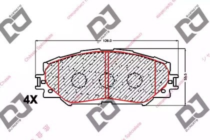 Комплект тормозных колодок DJ PARTS BP1615